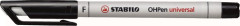Nepermanentn popisova, OHP, 0,7 mm, STABILO "OHPen F", ierny