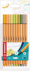 Liner, sada, 0,4 mm, STABILO "Point 88", 10 rznych farieb