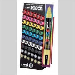 Dekoran popisova, displej, 60 ks, 1,8-2,5 mm, UNI "Posca PC-5M", 10 rznych farieb