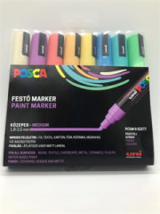 Dekoran popisova, sada, 1,8-2,5 mm, UNI "Posca PC-5M", 8 rznych pastelovch farieb