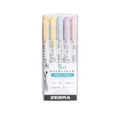 Zvrazova, sada, 1,4/4 mm, obojstrann, ZEBRA "Mildliner Highlighter Gentle", 5 rznych farieb
