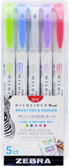 Fixky, sada, obojstrann, ZEBRA "Mildliner Cool & Refined", 5 farieb