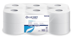 Toaletn papier, 2-vrstvov, 130 m, priemer: 19 cm, LUCART "Strong", optimum biely
