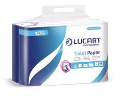 Toaletn papier, 3-vrstvov, mal kot, 24 kotov, LUCART "Cash and Carry Strong 3.24", biela