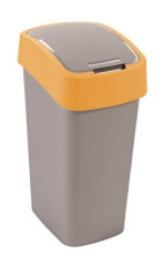 Odpadkov k s vklopnm vekom, na triedenie odpadu, plastov, 45 l, CURVER, lt/siv