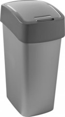 Odpadkov k s vklopnm vekom, na triedenie odpadu, plastov, 45 l, CURVER, siv/ed