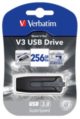 USB k, 256GB, USB 3.2, 80/25 MB/sec, VERBATIM "V3", ierno-siv