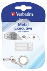 USB k, 64GB, USB 2.0,  VERBATIM "Executive Metal", strieborn