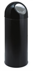 Odpadkov k, s vklopnm vekom, 55 l, kovov, VEPA BINS, ierna