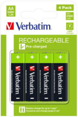 Nabjaten batria, AA ceruzkov, 4x2500 mAh, VERBATIM