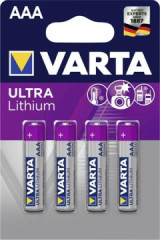 Batria, AAA, mikro, 4 ks, ltiov, VARTA "Ultra Lithium"