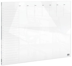 Plnovacia tabua, sklenen, magnetick povrch, tdenn, 43x56 cm, NOBO "Home", biela