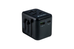Cestovn adaptr, univerzlny, USB-A(QC 3.0)/USB-C(PD20W)2xUSB, VERBATIM "UTA-02"