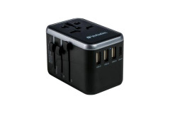 Cestovn adaptr, univerzlny, USB-A(QC 3.0)/USB-C(PD61W)2xUSB, VERBATIM "UTA-04"