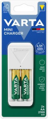 Nabjaka batri, AA/AAA, 2x2100 mAh AA, VARTA "Mini"