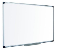 Biela tabua, smaltovan, matn,  120x240 cm, hlinkov rm, VICTORIA VISUAL