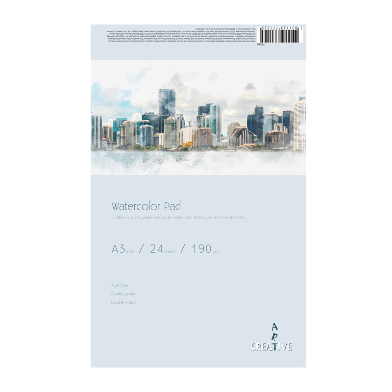 Skicár umelecký akvarel Creative A3 190g 24listový