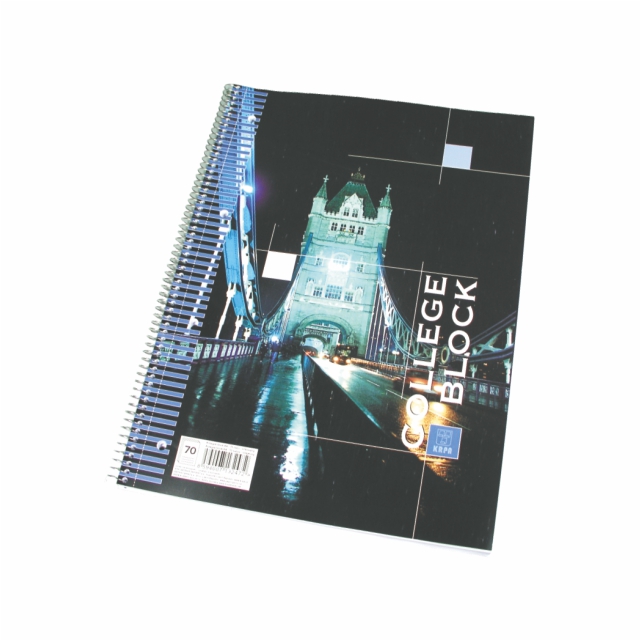 Blok poznámkový A4 s bočnou špirálou 70l linajkový