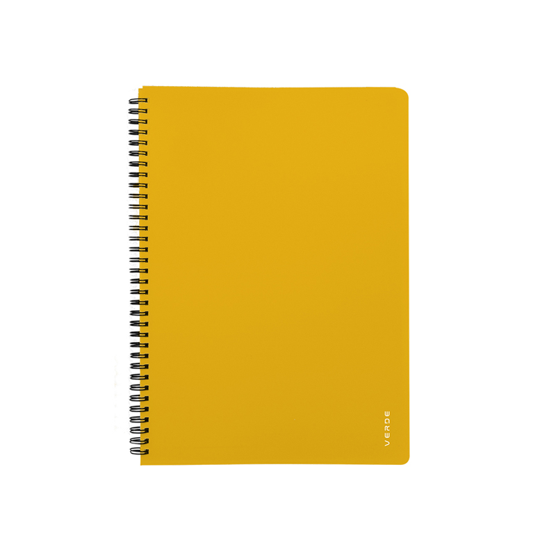 Špirálový zošit A5 60l linajkový VERDE horčicový