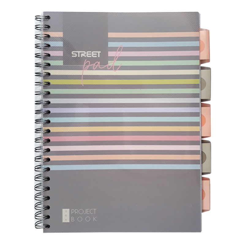 Špirálový zošit A4 100l linkovaný STREET Stripes
