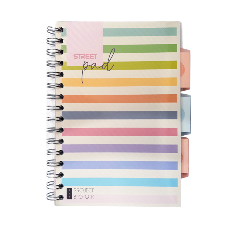 Špirálový zošit A5 100l linkovaný STREET Stripes