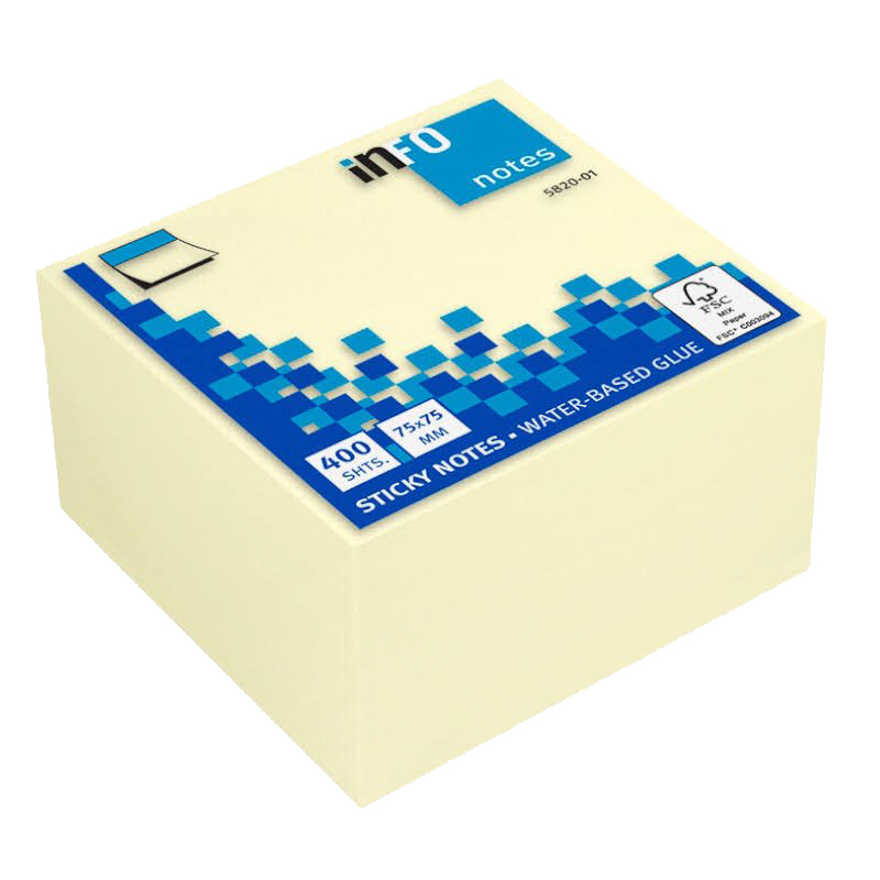 Bločky samolepiace GN 75x75 žltý 400l