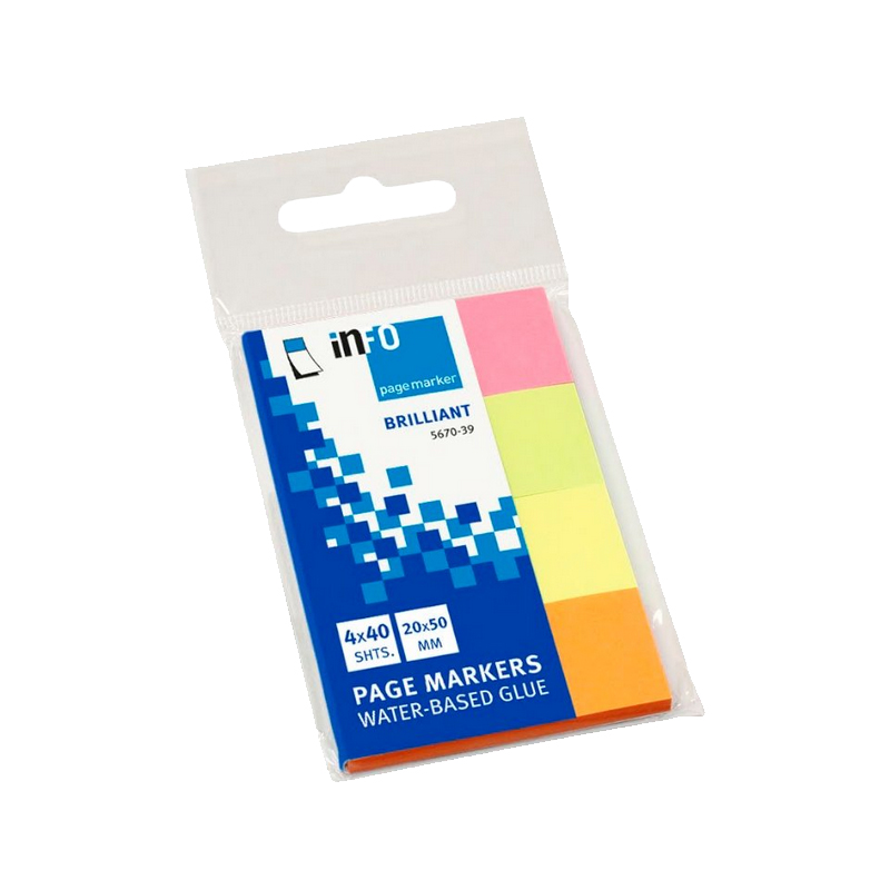 Záložky samolepiace GN 20x50mm 4x40l