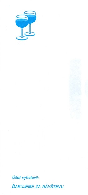 Čašnícka účtenka s potlačou 15x7