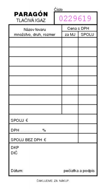 Paragónový blok A6 čislovaný