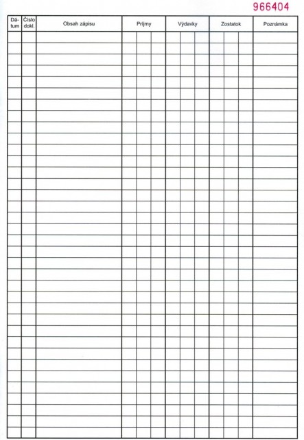 Pokladničná kniha A4 číslovaná obyčajná 50 listov