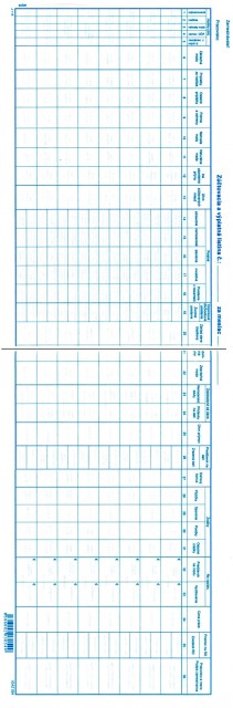 Výplatná listina 60x21cm