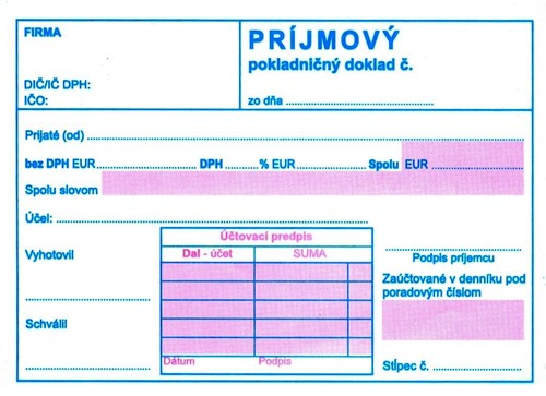 Príjmový pokladničný doklad A6 dvojfarebný