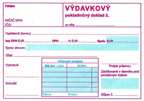 Výdavkový pokladničný doklad A6 dvojfarebný
