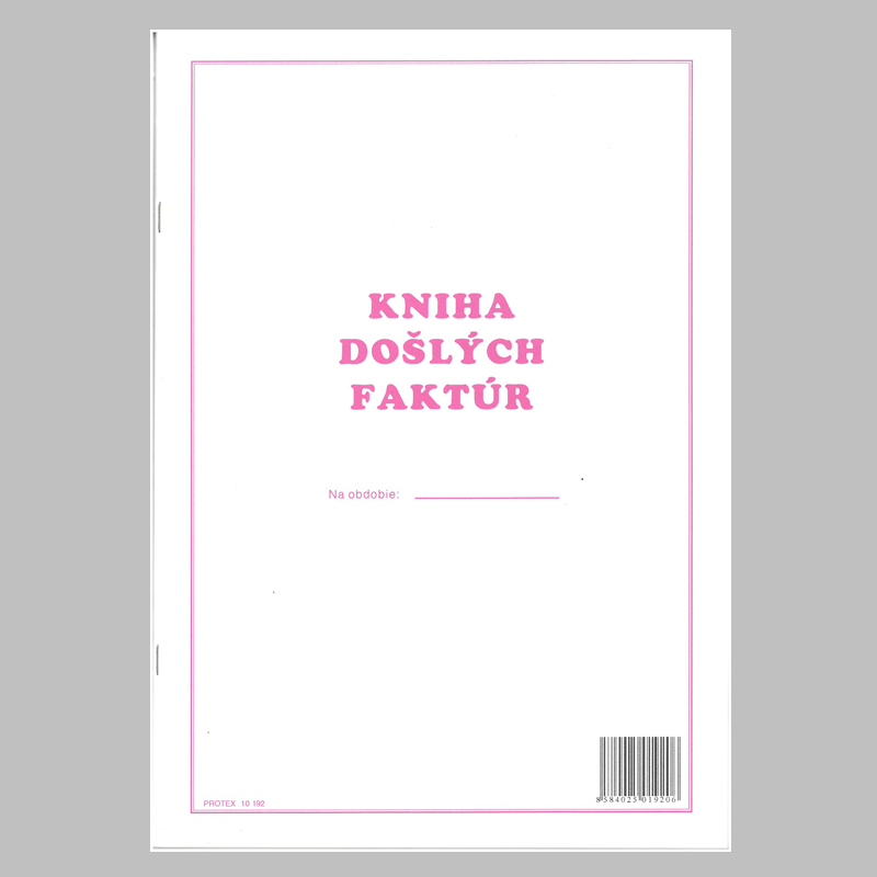 Kniha došlých faktúr A4,720 položiek.40list.10192