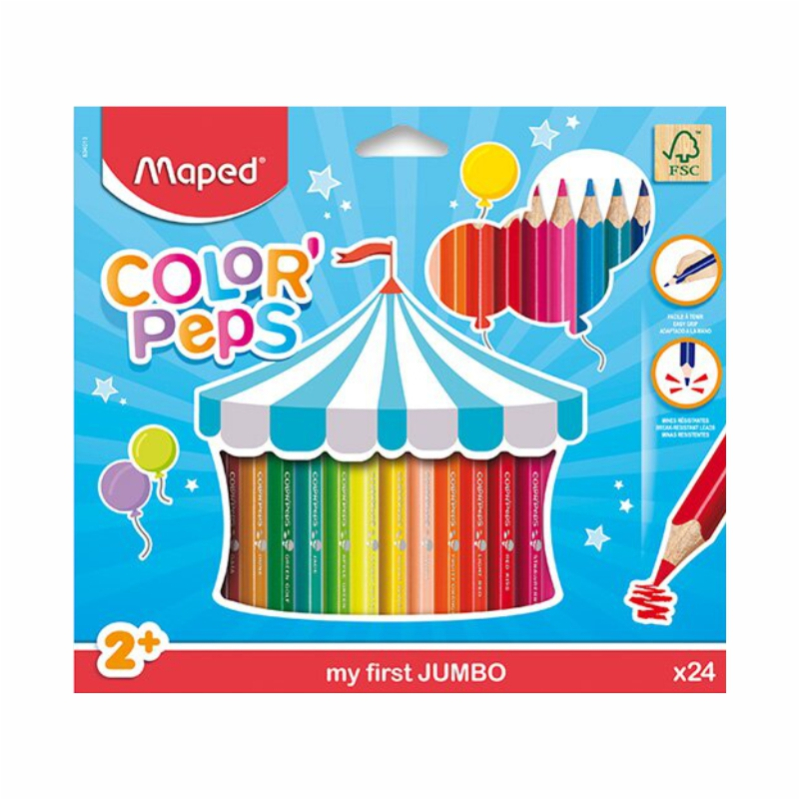 Pastelky MAPED/24 JUMBO trojuholníkový tvar