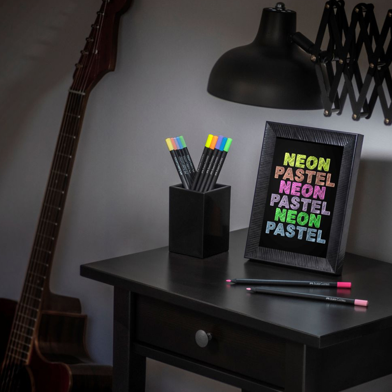 Pastelky Faber Castell Black Edition/12 pastel+neon