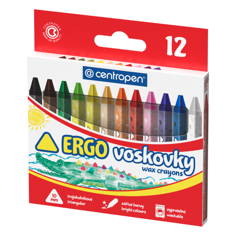Voskovky 9531/12 trojuholníkové Ergo CENTROPEN