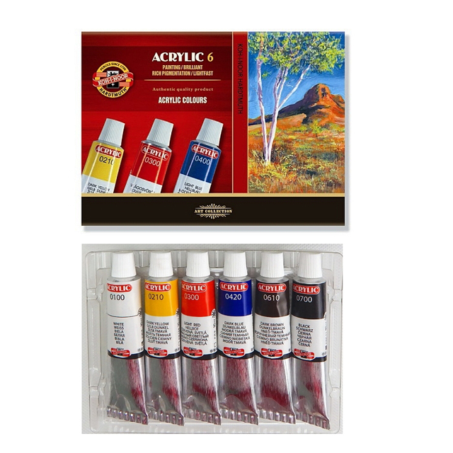Akrylové farby KOH-I-NOOR 6x16ml