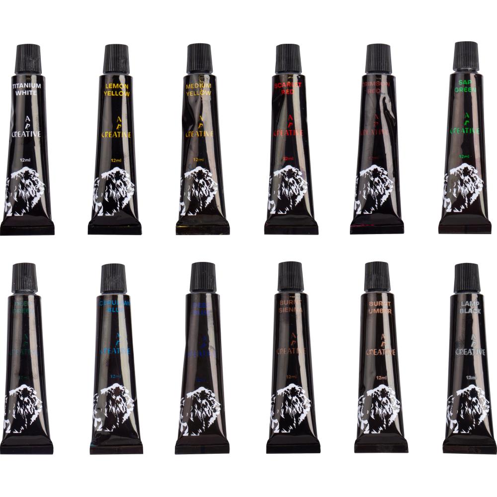 Akrylové temperové farby CREATIVE 12 farieb 12ml