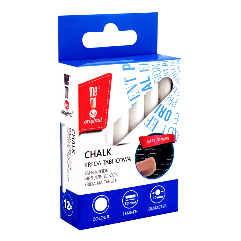 Krieda školská biela/12ks MEMOBE
