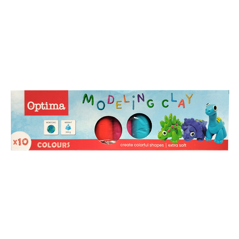 Plastelina 200g/10 OPTIMA