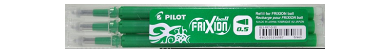 Náplň gumovacia PILOT FRIXION zelená 0,5 /3ks Clicker