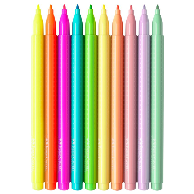 Fixky Faber Castell GRIP/10 neónové a pastelové farby