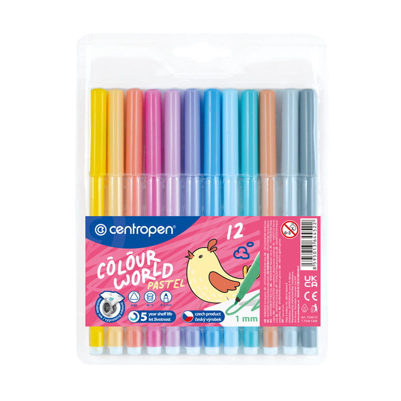 Fixky CENTROPEN pastelové vyprateľné 7550/12