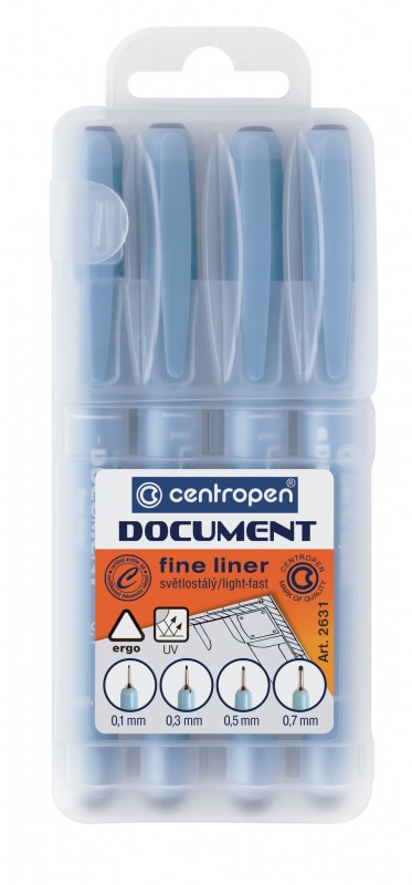 Popisovač dokumentačné Centropen 2631/4 sada
