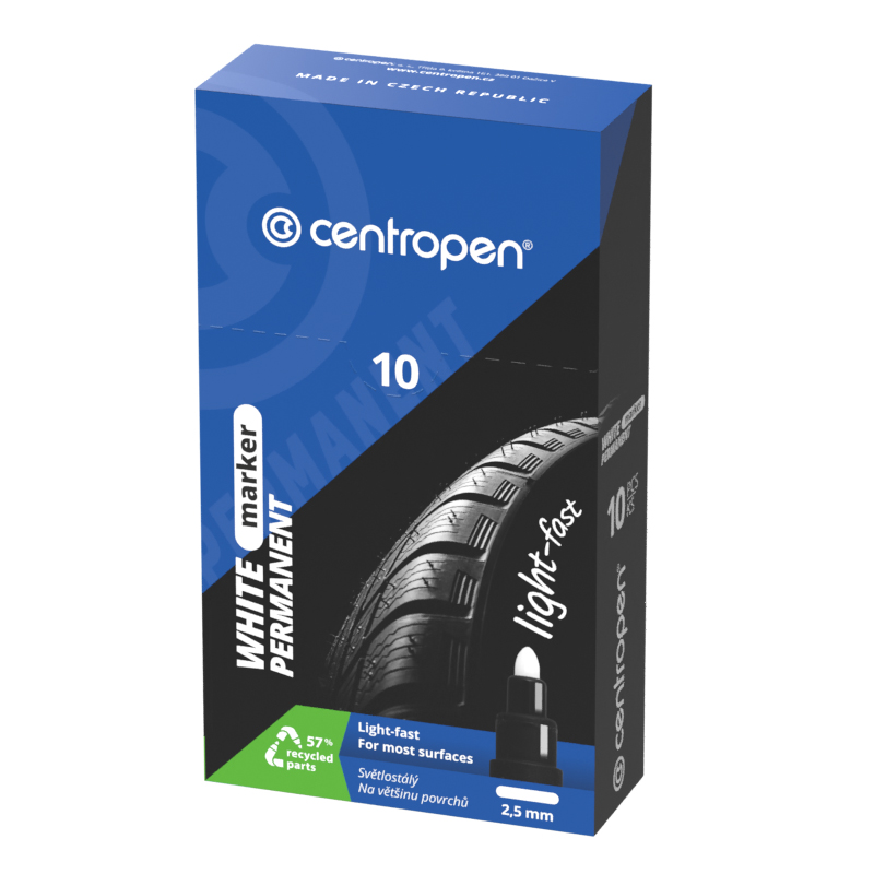 Popisovač permanentný Centropen 8586 biely