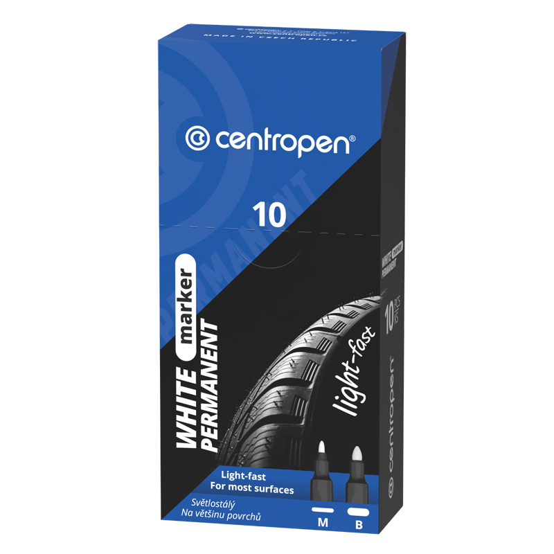 Popisovač permanentný Centropen 2687 biely