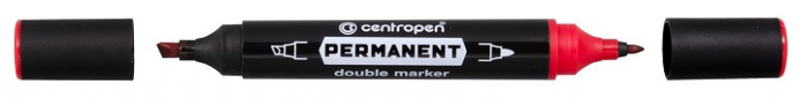 Popisovač permanentný double Centropen 1666 červený