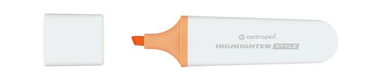 Zvýrazňovač Centropen 6252 STYLE SOFT oranžový pastel