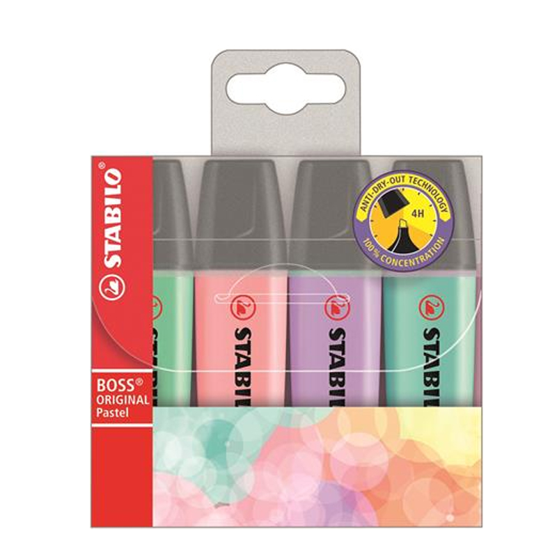 Zvýrazňovač STABILO Boss Pastel2/4 sada